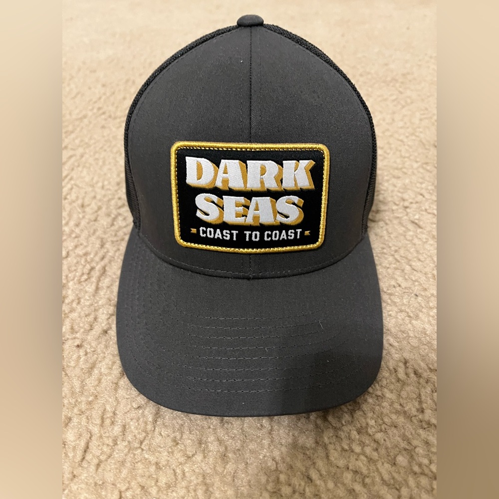 LIKE NEW! Dark Seas Black and Gold Cap